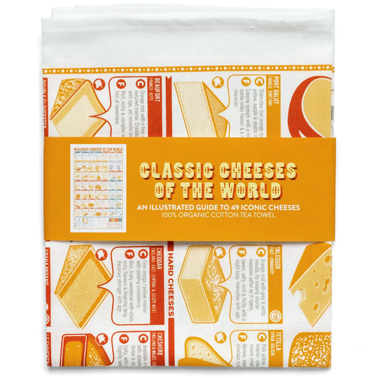 Classic Cheeses of the World Tea Towel by Stuart Gardiner Design