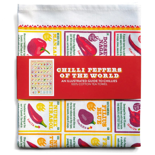 Chilli Peppers of the World Tea Towel by Stuart Gardiner Design