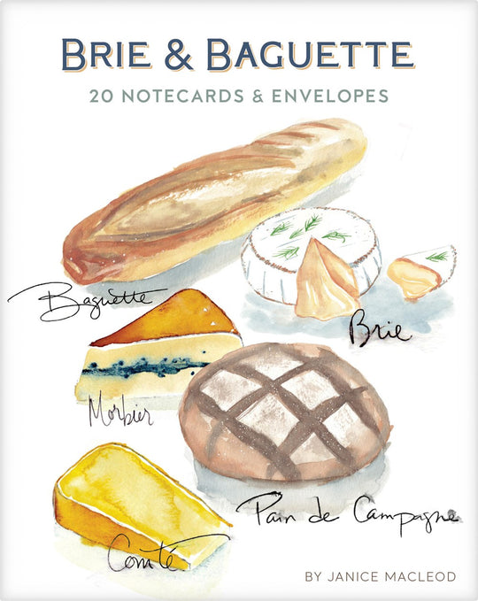 Brie & Baguette Notes: 20 Notecards & Envelopes