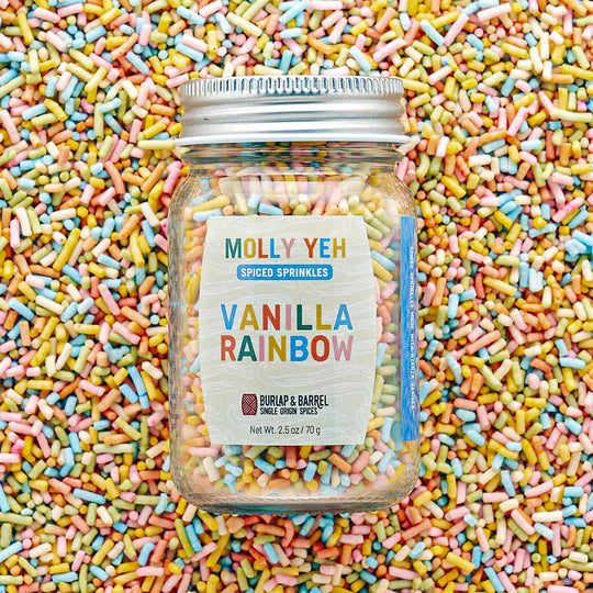 Vanilla Rainbow Spiced Sprinkles Collaboration with Molly Yeh from Burlap & Barrel | 2.5 oz glass jar