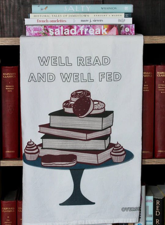 Well Read and Well Fed Tea Towel by Overseasoned